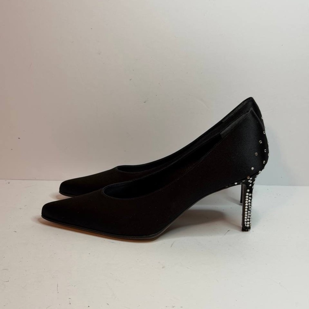 Christian Dior Black Sateen Heels Pumps Size 35.5 - Picture 6 of 10